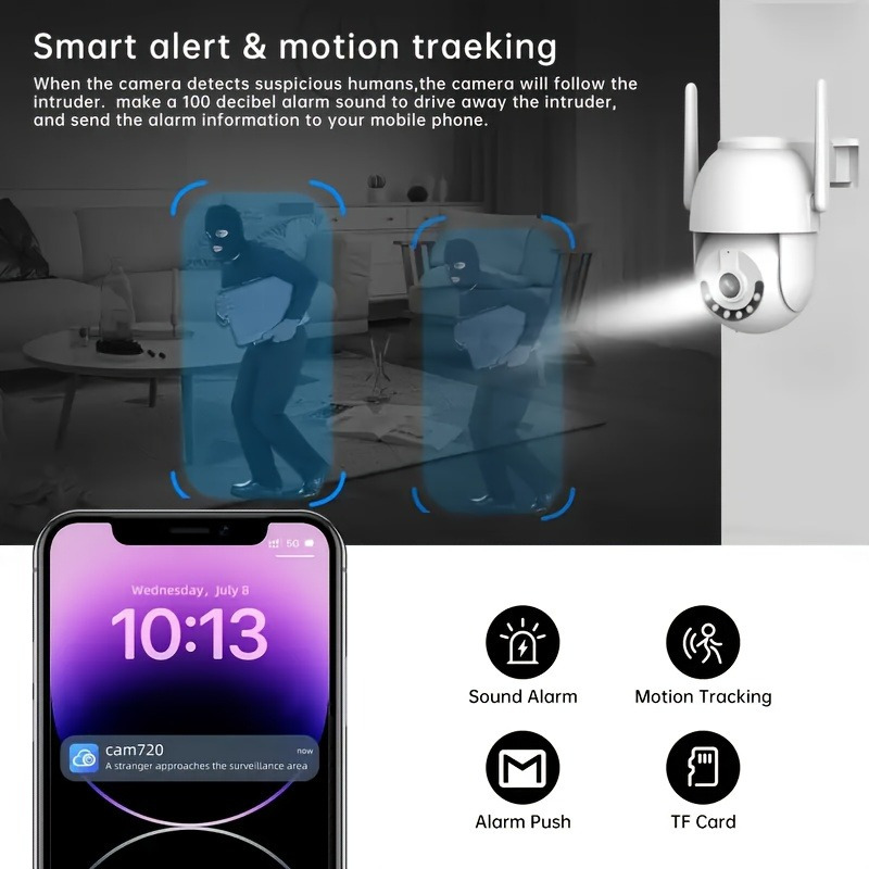 WiFi Камера JOOAN - Детекция на Движение, Автоматично Проследяване, Гласови Известия, Без Интернет Възпроизвеждане - Image 6
