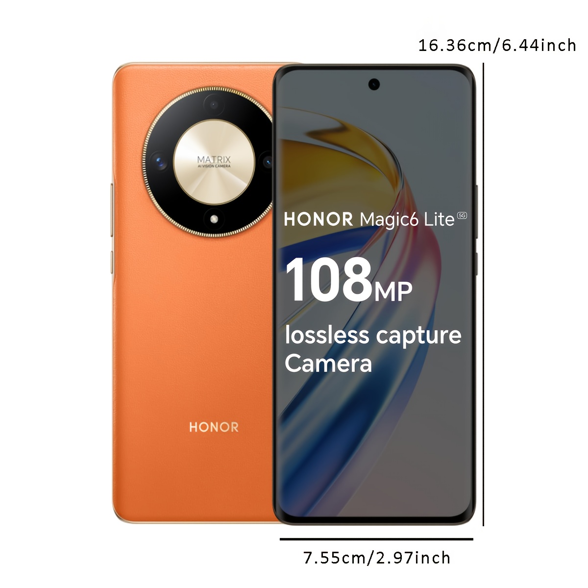 Глобална версия HONOR Magic6 Lite - Snapdragon 6 Gen 1, 5G, 108MP камера, 5300mAh батерия, бързо зареждане, AMOLED дисплей, пръстов отпечатък - Image 2