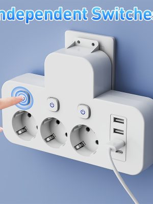 3-Портов Стенен AC Контакт с 3 USB и 1 Type-C – EU Щепсел