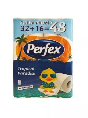 Тоалетна хартия 3-пластова | 32+16 ролки, 100% целулоза  Perfex