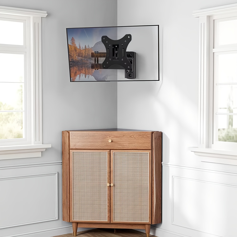 Телескопична стенна стойка за TV 10–32" – наклон 15°, завъртане 180°, VESA 100×100, до 13.61 kg - Image 4
