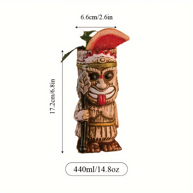 Чаша за коктейли Tiki – хавайски стил за бар и домашна употреба - Image 10