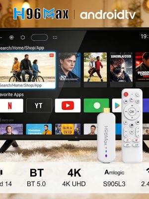 Smart TV Stick H96 MAX – Android 14, 4K Ultra HD, 3D поддръжка, Type‑C, бърз и компактен медиен плейър