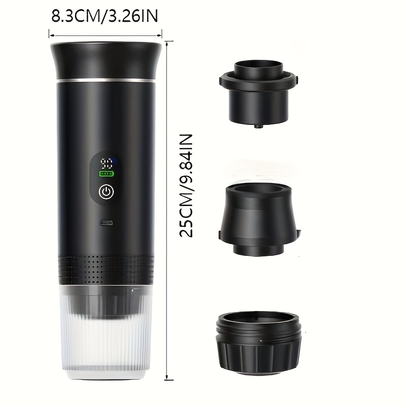 Преносима еспресо машина с LCD дисплей – USB‑C зареждане, капсули/мелено кафе, автоматични функции - Image 6