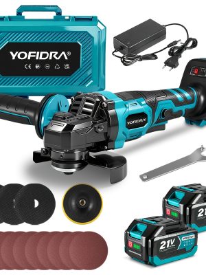 Безчетков ъглошлайф 2000W 125 мм – YOFIDRA, безжичен, за шлайфане и полиране на дърво и метал