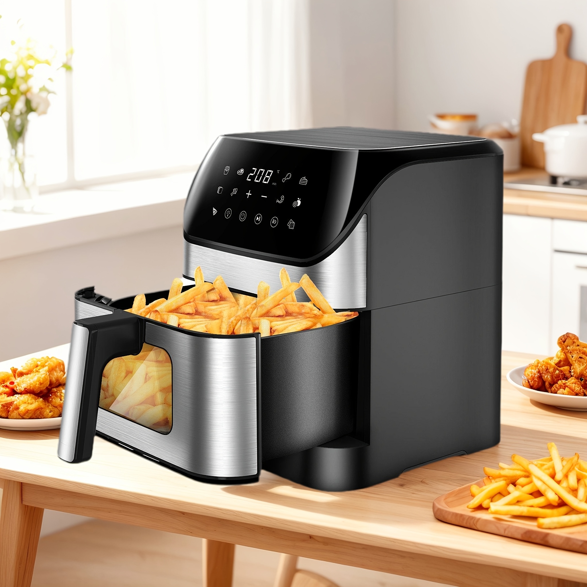 Дигитален Air Fryer 6L / 8L / 9L - Въздушен Фритюрник с Прозорец и Неръждаема Стомана - Image 6