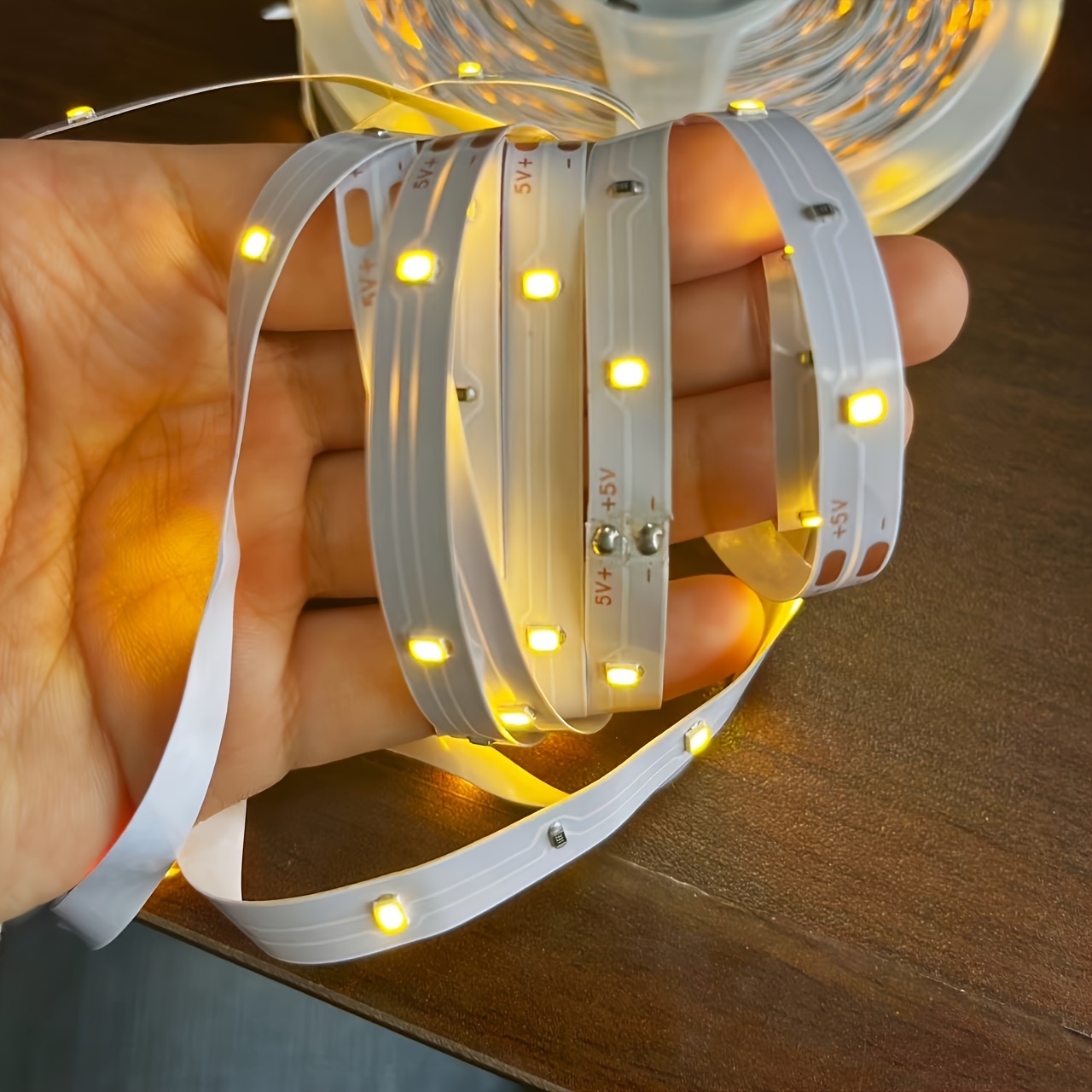 USB LED лента BJ‑5VRGB – топло и студено бяло осветление, 91.44 см до 15.24 м, лесна инсталация за DIY декор - Image 6