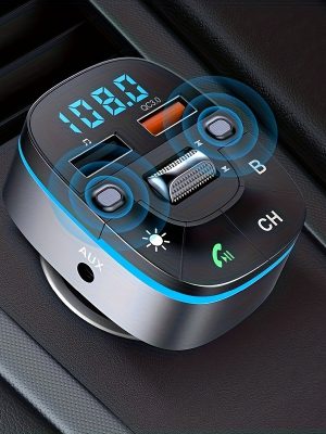 Bluetooth 5.0 FM Трансмитер за Кола – PD 18W Type-C и USB Зареждане