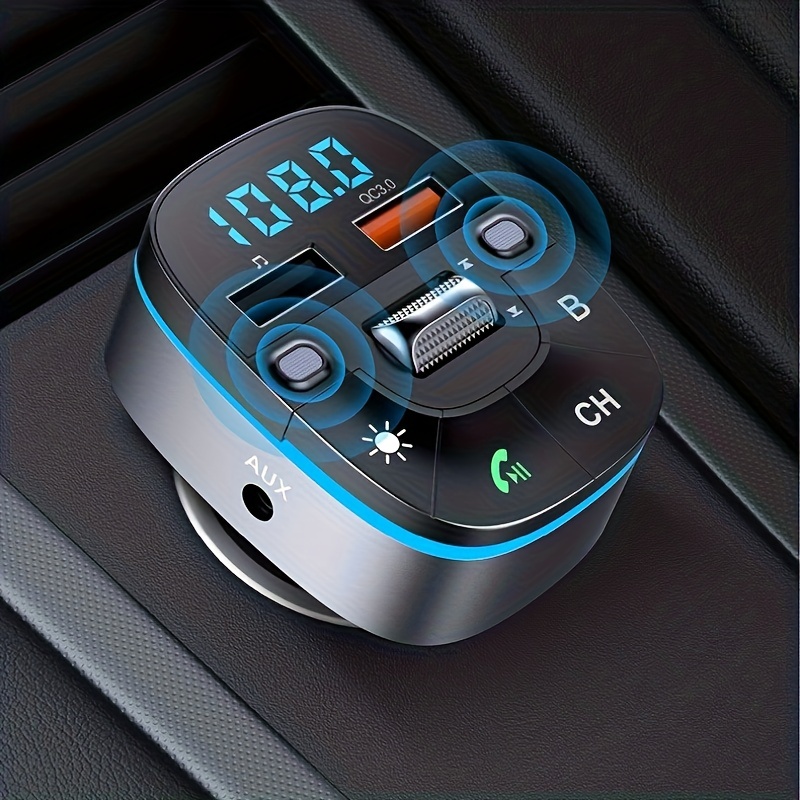 Bluetooth 5.0 FM Трансмитер за Кола – PD 18W Type-C и USB Зареждане