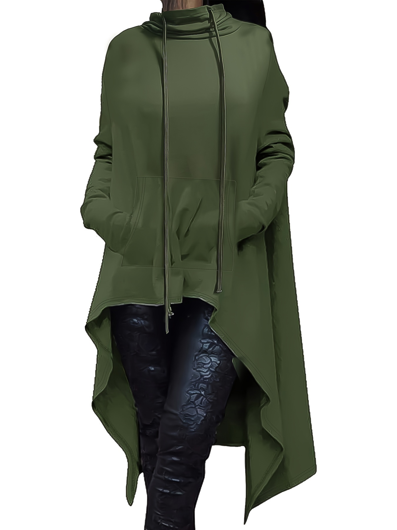 Oversize дамски суичър – топъл модел с дълъг ръкав и висока яка - Image 8