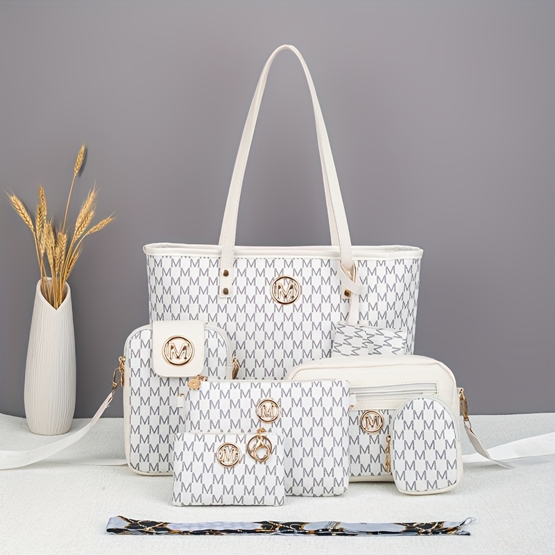 Комплект дамски чанти 7 части – тоут, раница, crossbody и аксесоари - Image 4