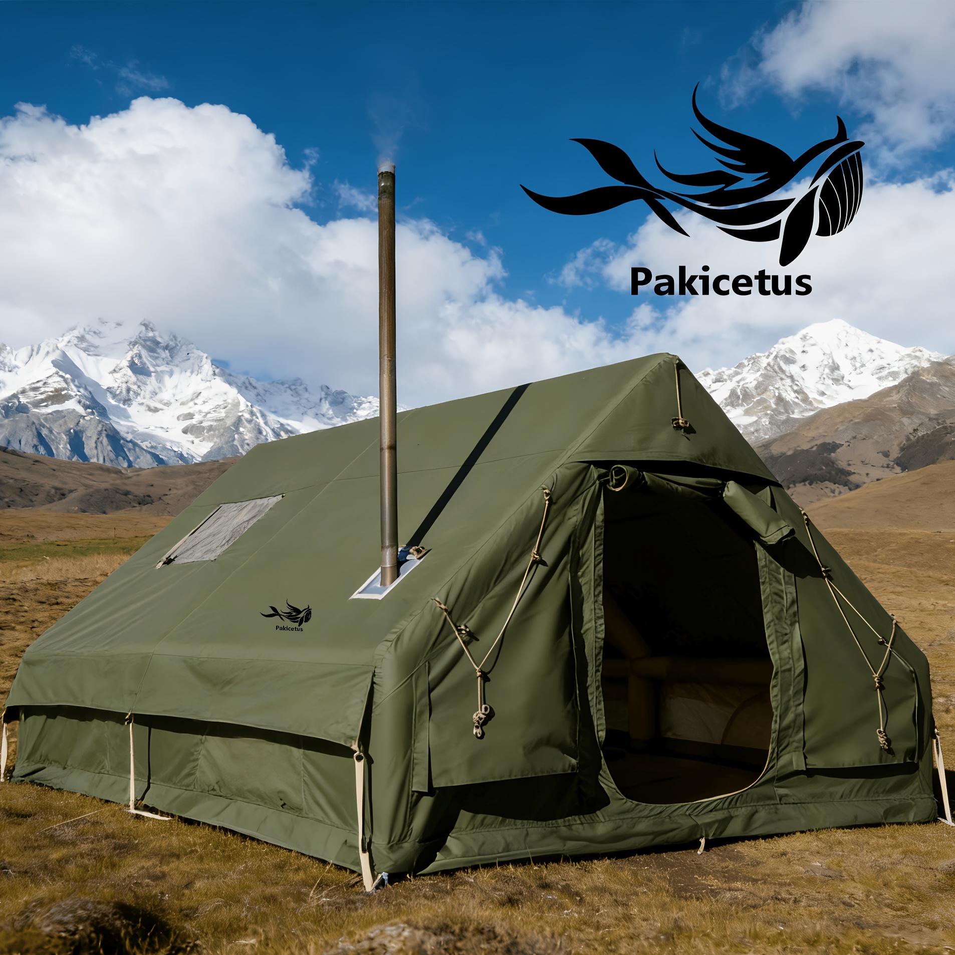 PAKICETUS Надуваема палатка 4-6 души – Луксозна семейна палатка с мансарден прозорец и бърза сглобка за 4 сезона - Image 4
