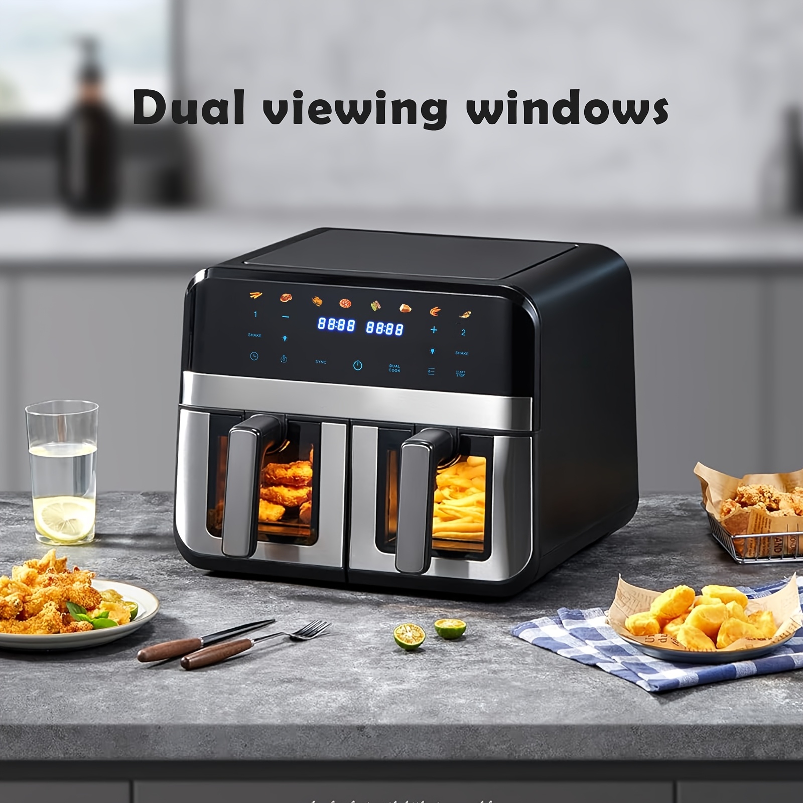 Двоен Air Fryer 9L – въздушен фритюрник с 2 зони - Image 2
