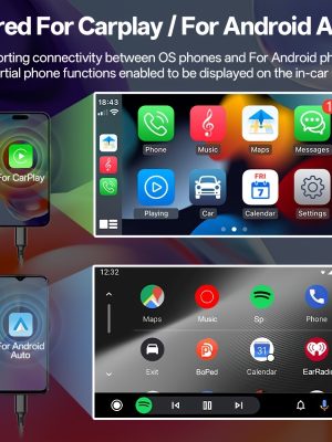MP5 плейър за кола 1DIN/2DIN, HD дисплей, CarPlay и Android Auto, автомобилна мултимедия с камера