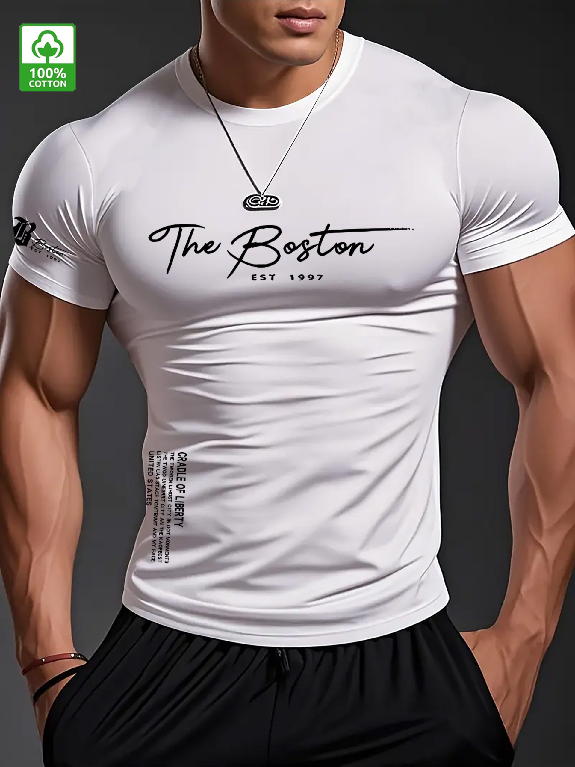 Мъжка slim fit тениска – кръгло деколте и минималистичен дизайн