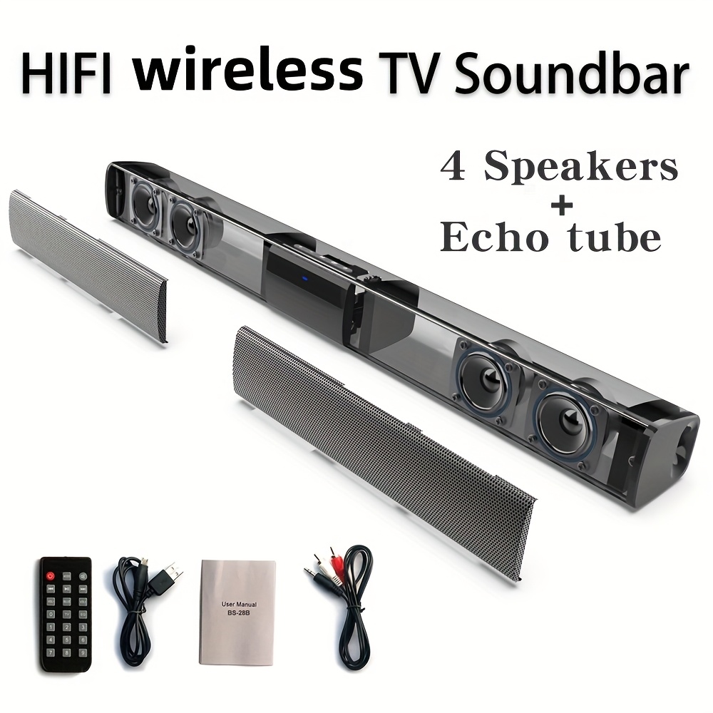 Безжичен съраунд говорител със субуфер – 20W мощност, AUX/TF/FM, за телевизор и домашно кино - Image 4