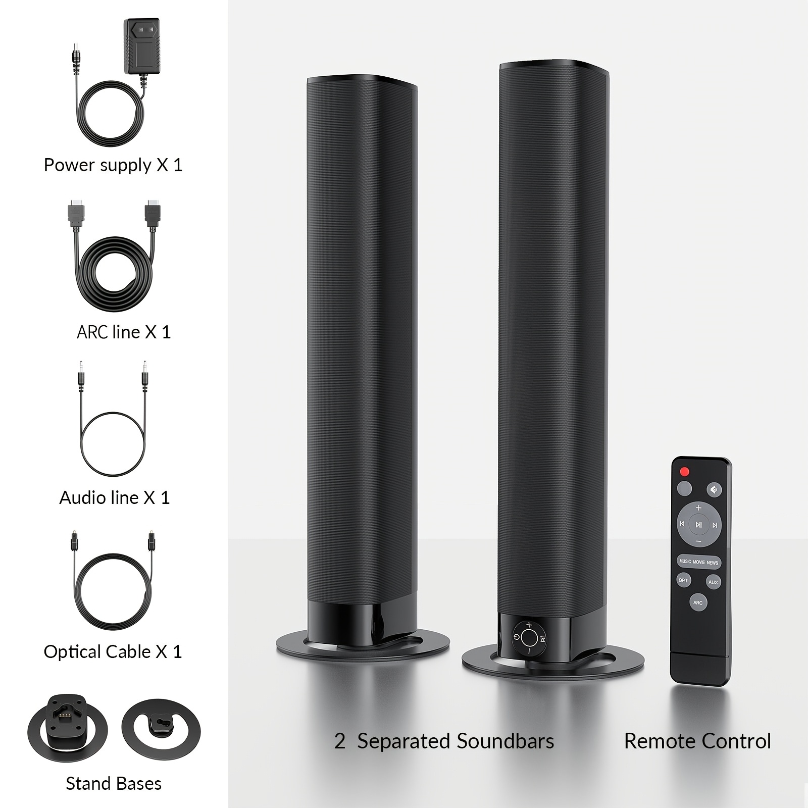 Звукова лента за Smart TV 2-в-1 с дълбок бас и безжична връзка - Image 8
