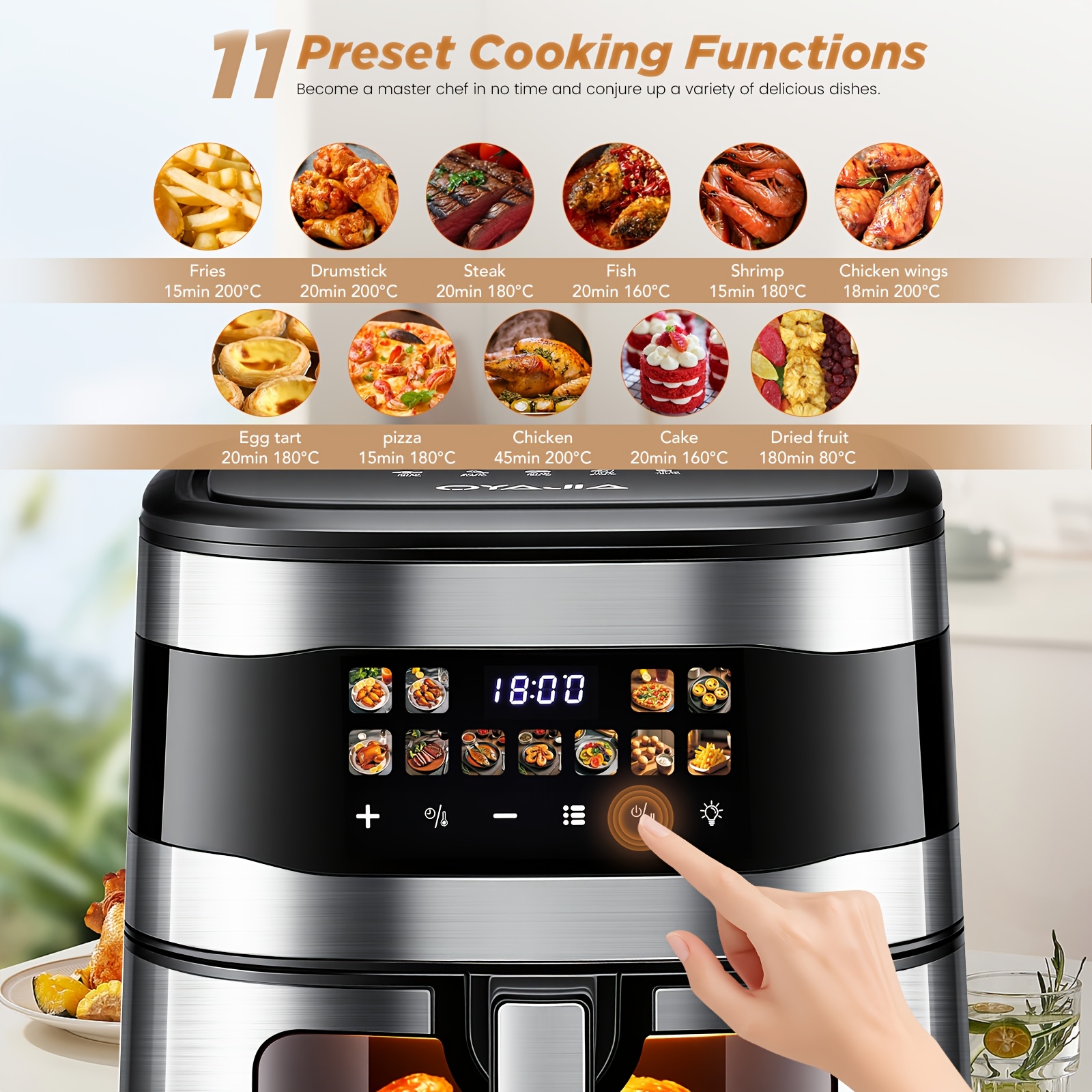 Air fryer Kehot 10L 2000W - фритюрник от неръждаема стомана 304 - Image 2