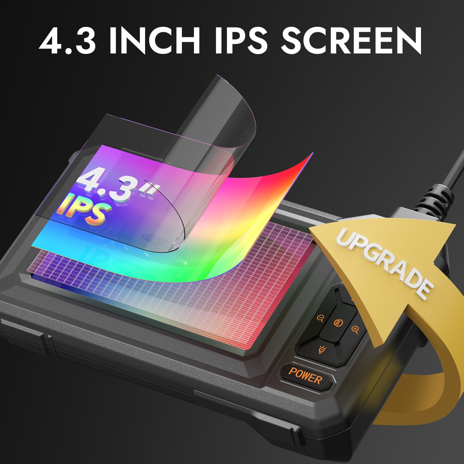 Ендоскопска камера с 10.92 cm LCD – HD 1080P, IP67, 8 LED, 5.03 м бороскоп за инспекции - Image 3