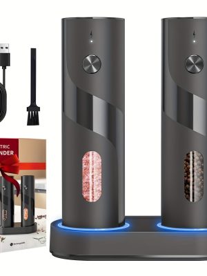 Електрическа мелничка за подправки USB – регулируема с LED светлина 110ml