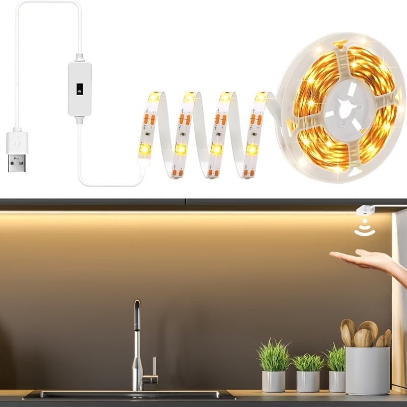 LED светлини под шкафове със сензор за движение – затъмняващи, енергийно ефективни, USB захранване - Image 5