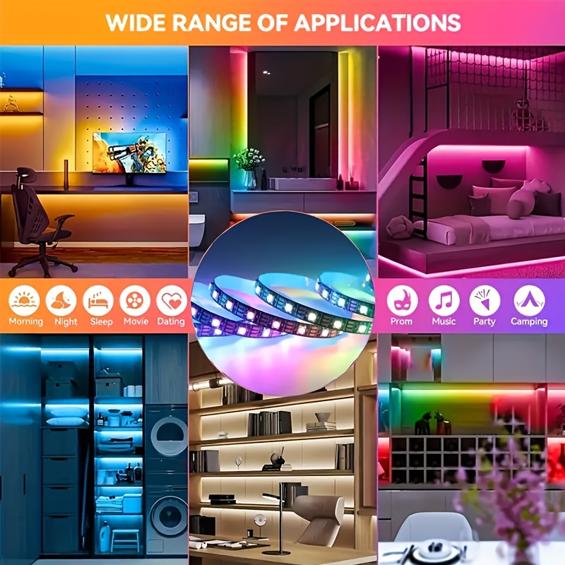 RGB LED лента с USB захранване – управление чрез приложение, музикална синхронизация и таймер - Image 8