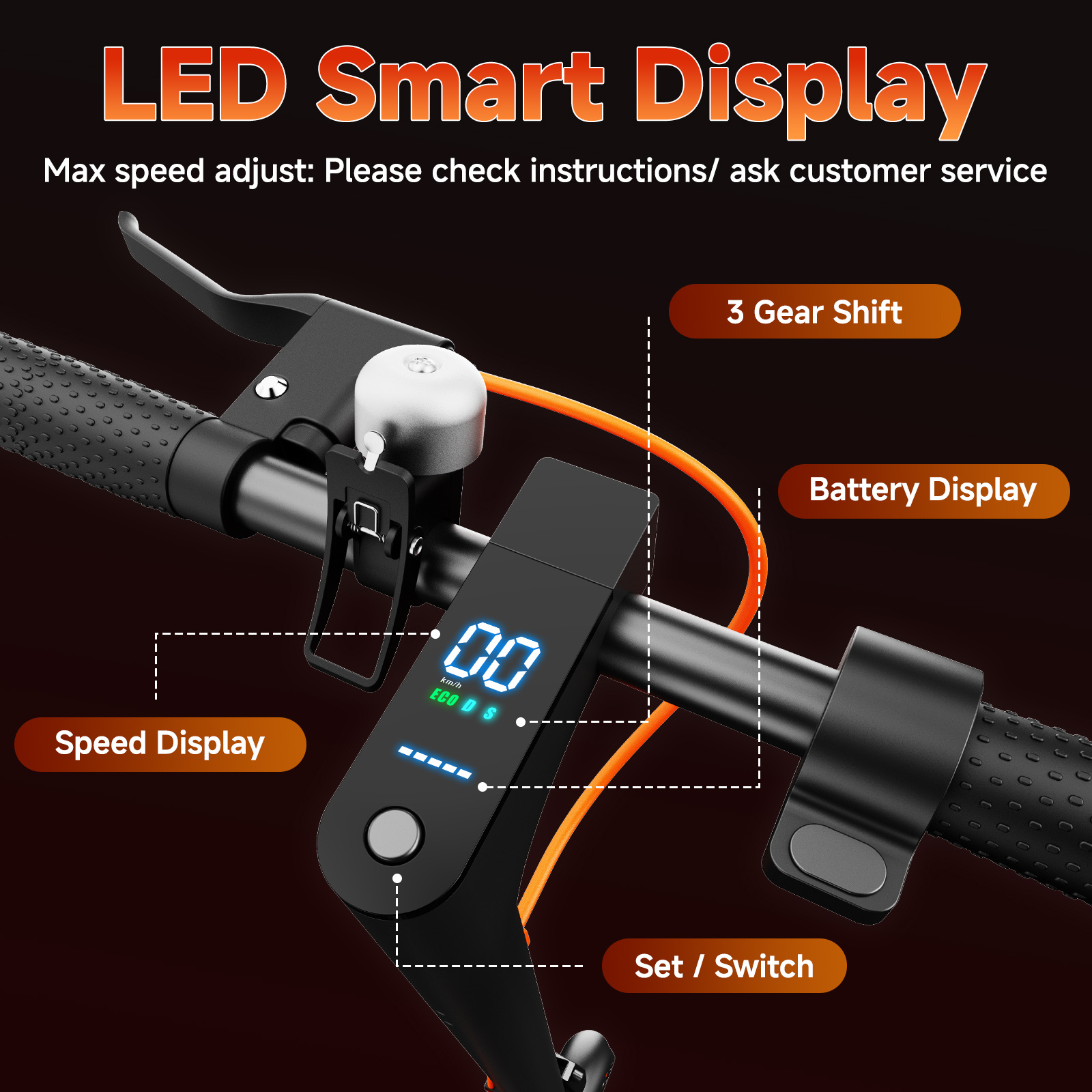 Електрическа тротинетка Todimart T3 с 280.8WH батерия, плътни 8.5" гуми и двойни спирачки - Image 5