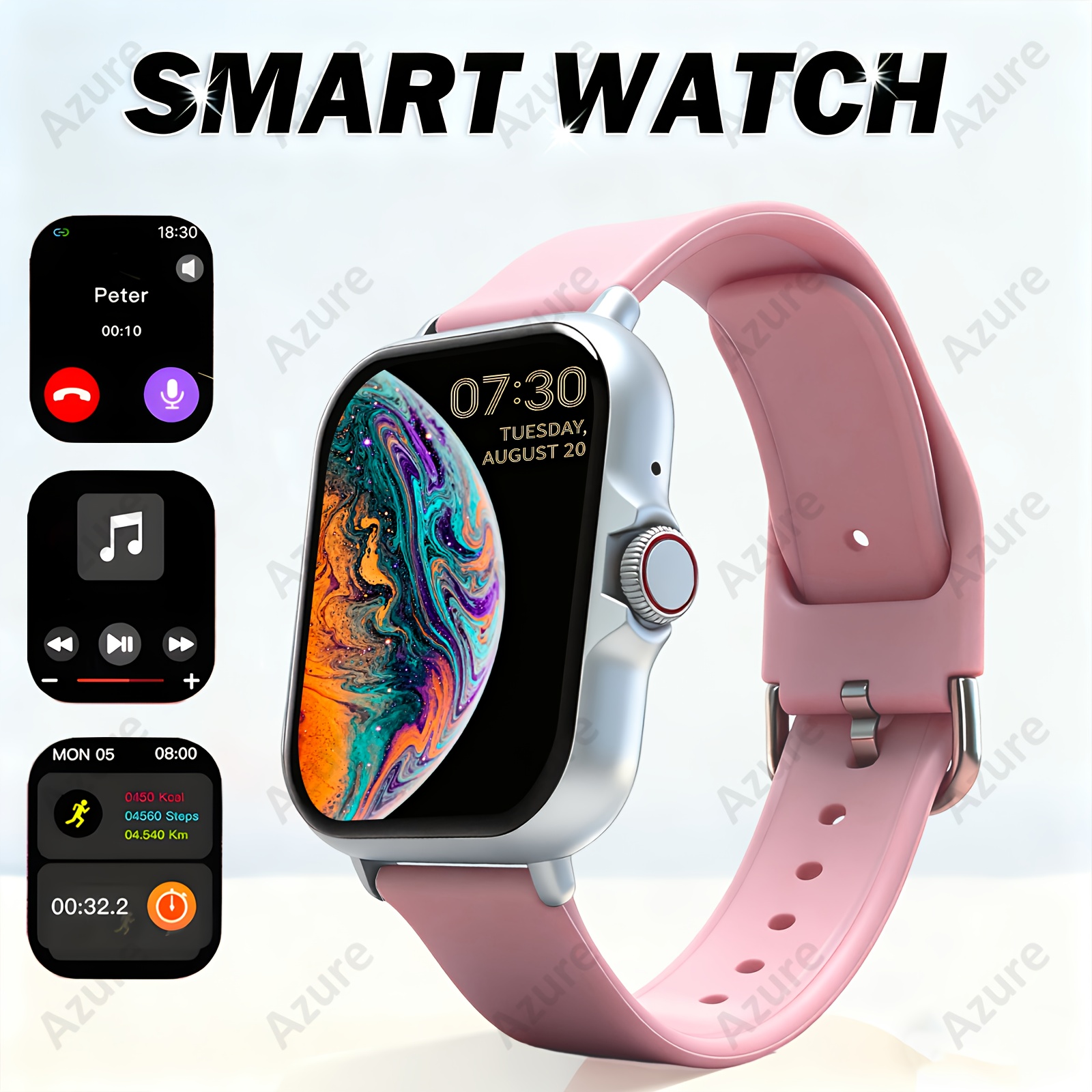 Унисекс смарт часовник - 1.83" Full Touchscreen, безжични разговори, известия, спортни режими, дистанционно управление на камера и музика - Image 5