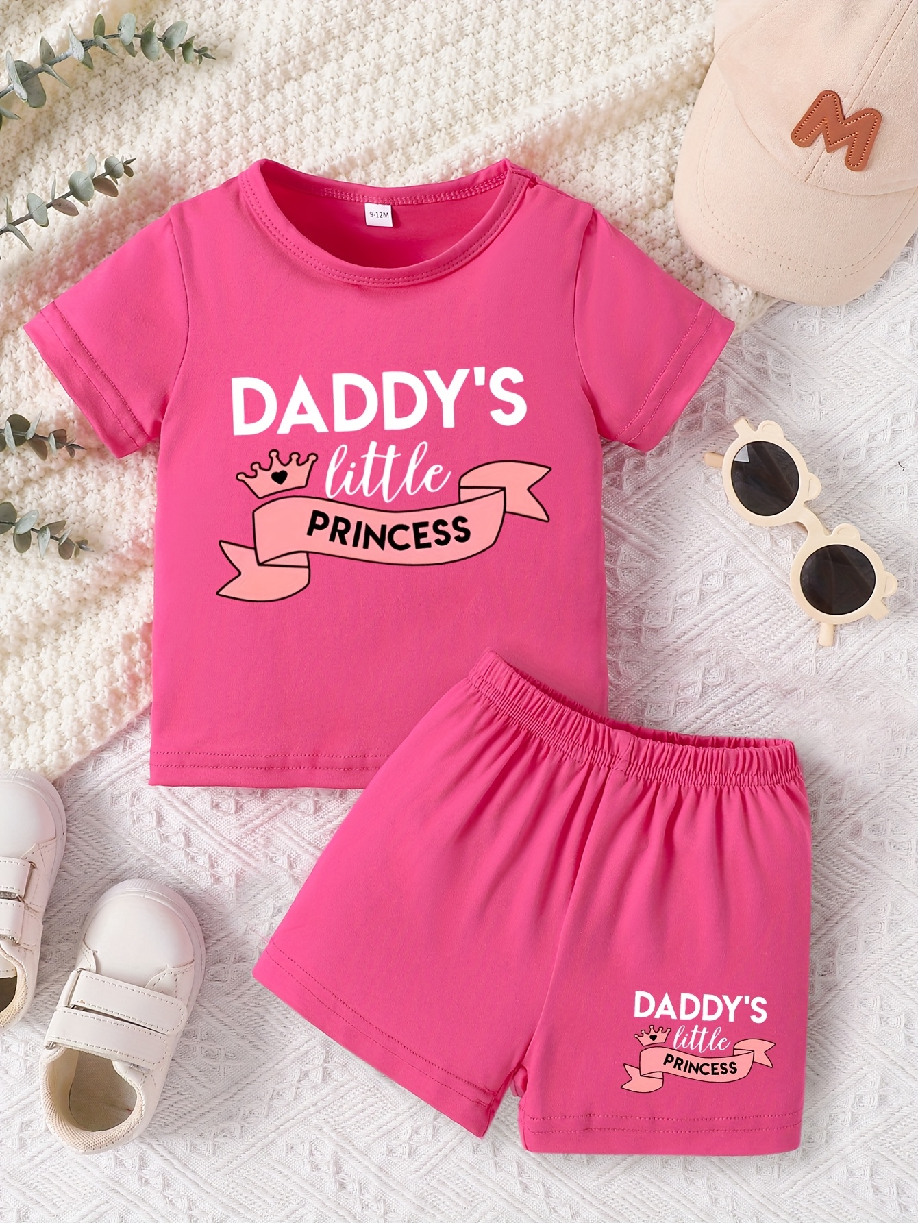 Бебешки комплект „Daddy’s Little Princess“ – тениска и шорти, пролет/лято - Image 3