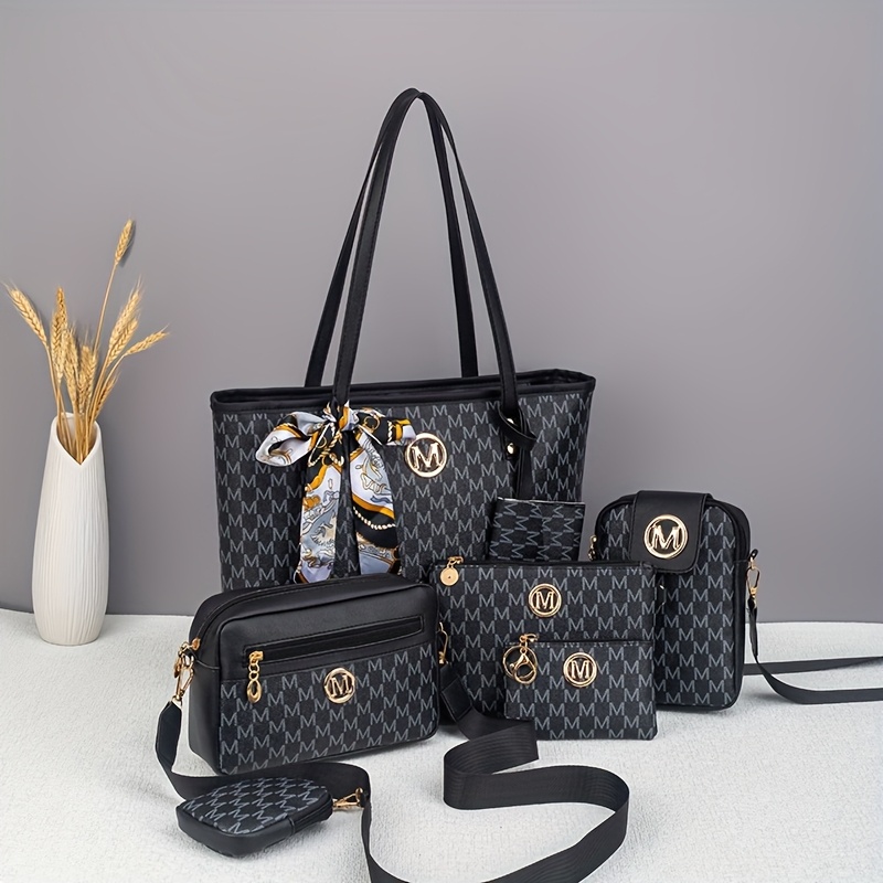 Комплект дамски чанти 7 части – тоут, раница, crossbody и аксесоари - Image 3