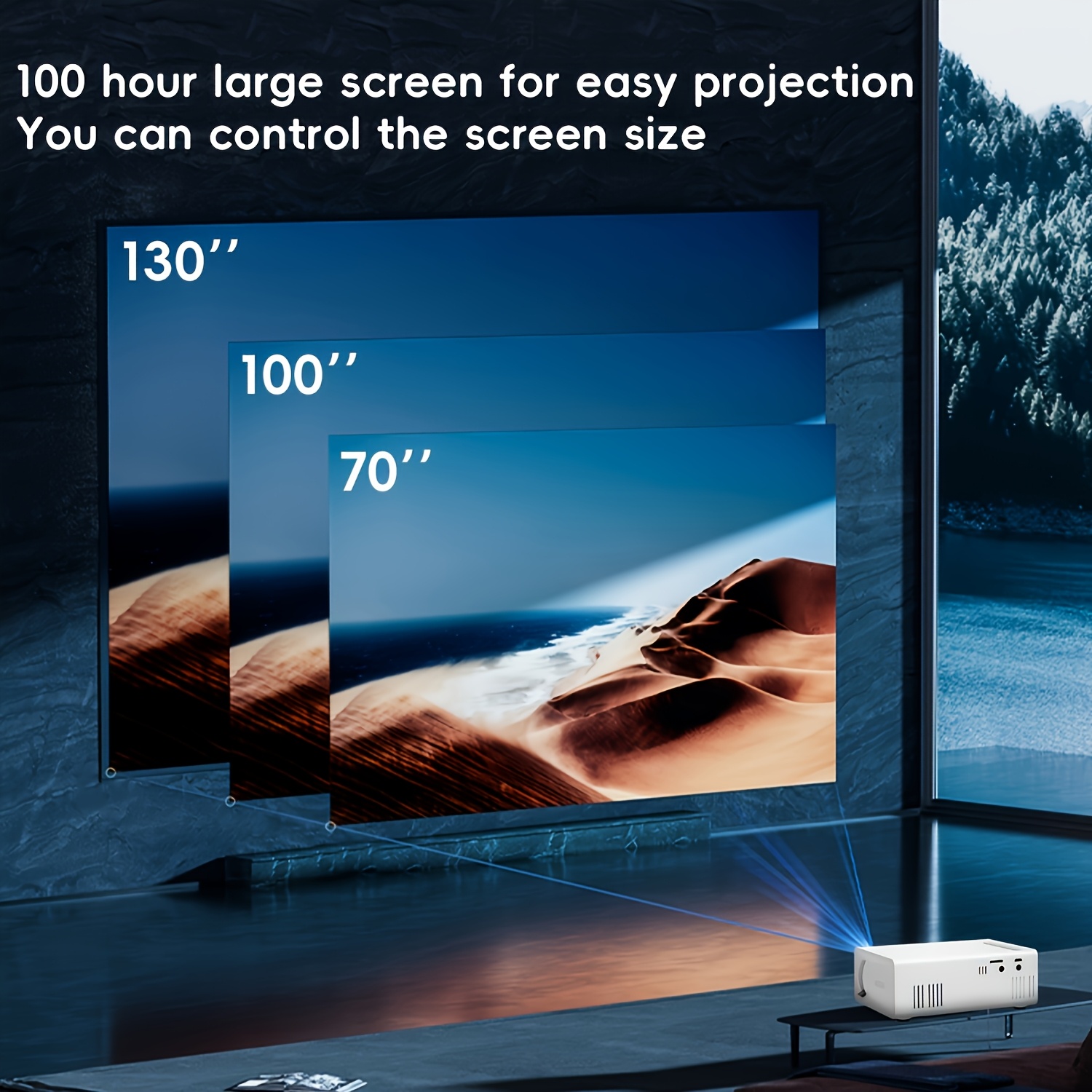 Мини преносим LED проектор – 240P резолюция, поддръжка на 1080P, USB захранване, компактен дизайн - Image 7