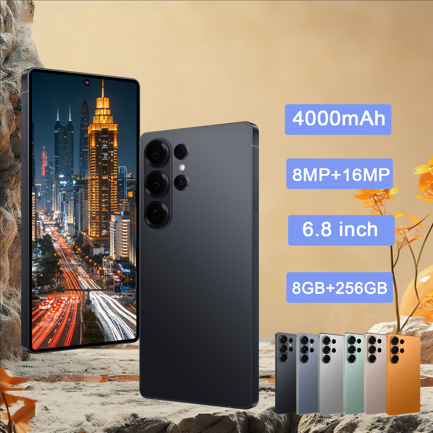 Професионален 5G мини смартфон - 6.8" дисплей, 8GB RAM + 256GB памет, Android 12, стилус E-Pen, 16MP камера, 4000mAh, двойна SIM - Image 3