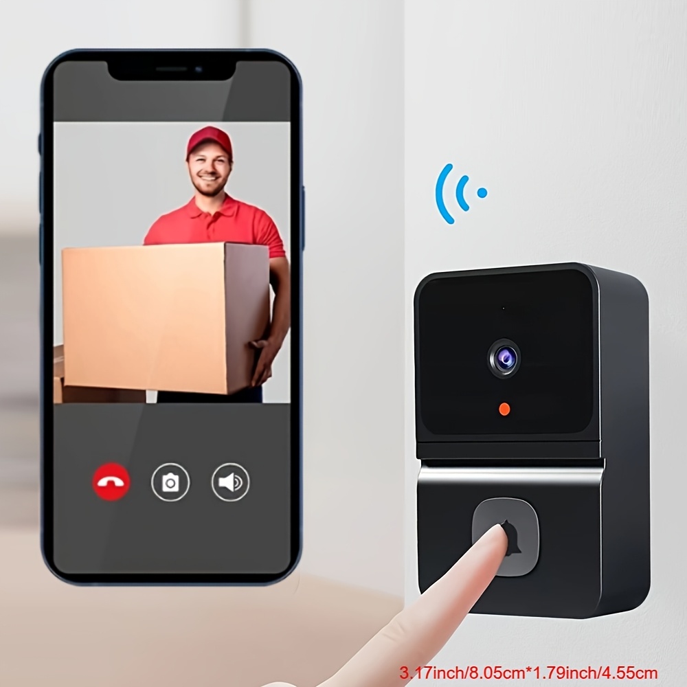 Умен WiFi видео звънец – безжичен, 2‑посочно аудио, нощно виждане, вградена батерия