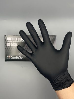 Черни нитрилни ръкавици Industrial ALDENA_5гр – 100 бр | Без пудра, индустриални, висок клас