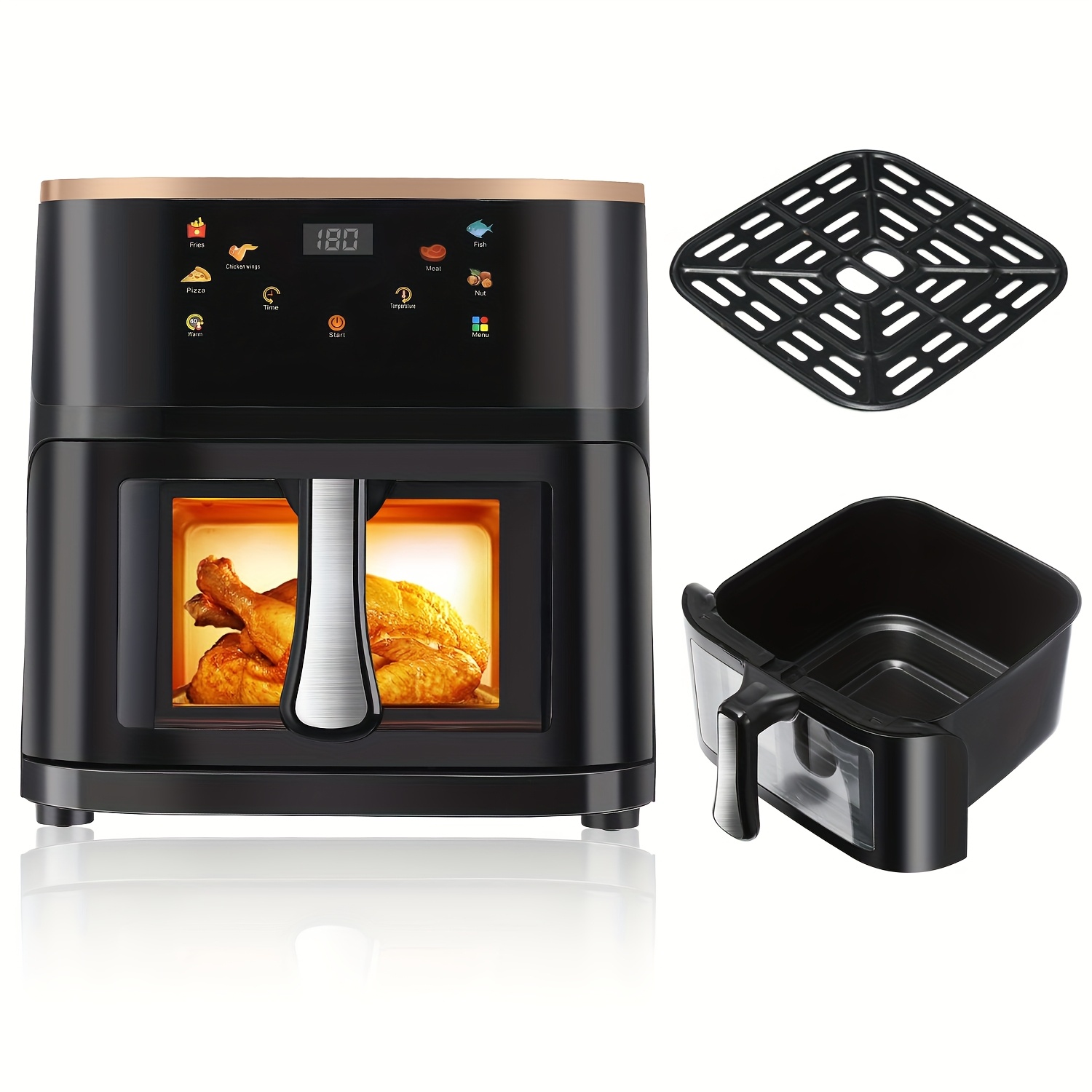 Модерен Air Fryer 9L Kehot - 1400W, Сензорен Панел, Антипригарно Покритие и 6 Програми - Image 7