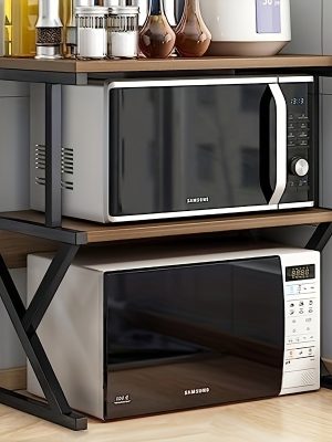 Кухненска стойка за микровълнова K-тип – 3 нива метален органайзер за кухня