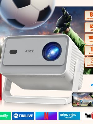 XGODY Android 14 Проектор – 1080P нативен, 8K съвместим, 650 ANSI, автофокус и кейстоун
