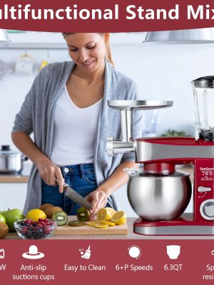 6-в-1 планетарен миксер 1200W – кухненски миксер с месомелачка и сокоизстисквачка