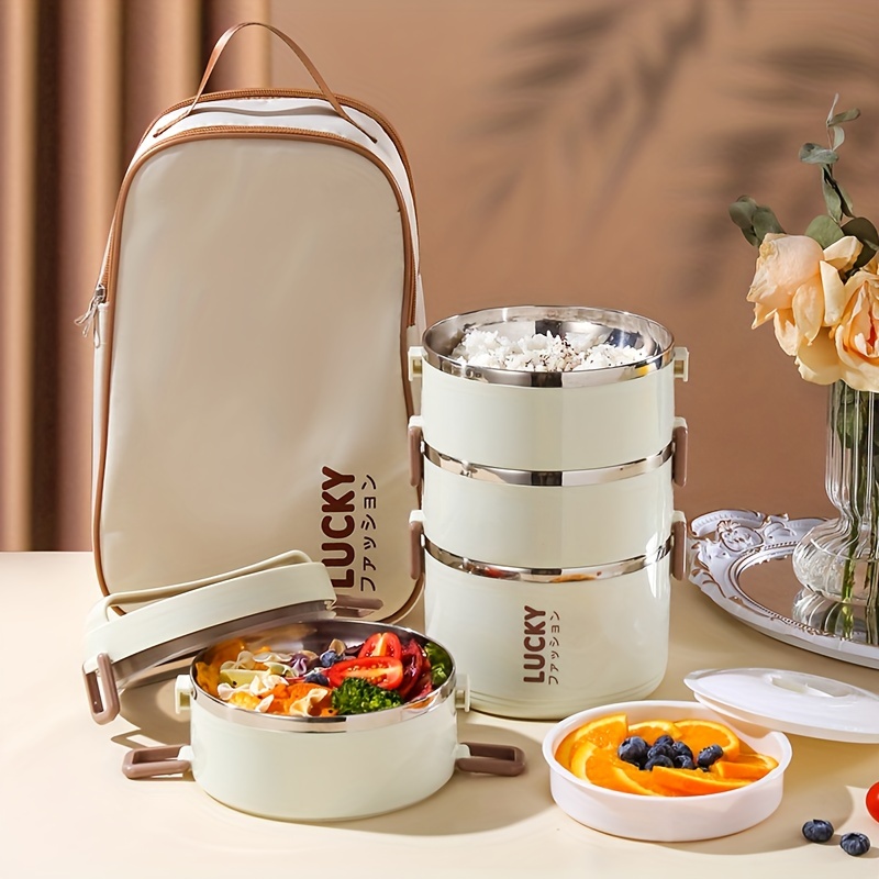 Кутия за Обяд от Неръждаема Стомана с Чанта – Изолирана Lunch Box за Училище и Работа - Image 2
