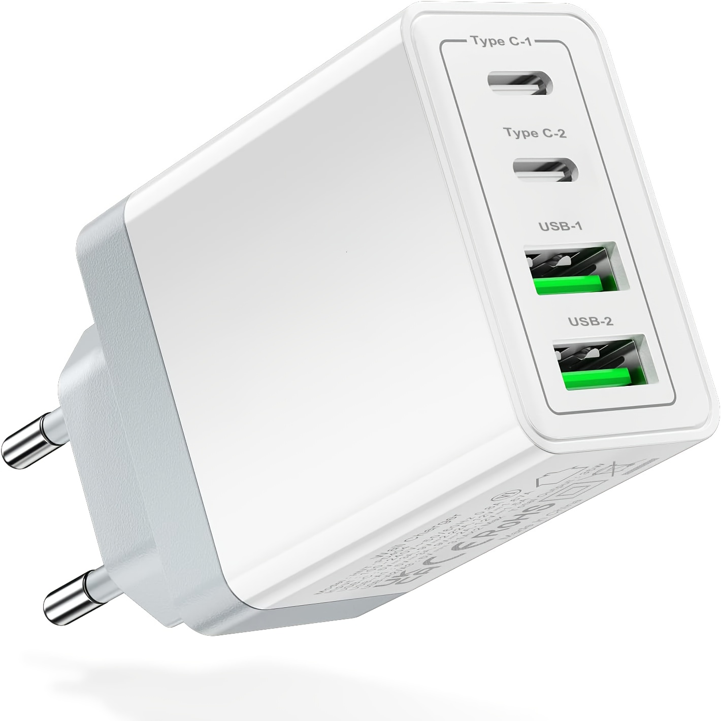 Универсален 4‑портов заряден адаптер – USB A+C, компактен дизайн, подходящ за телефони и таблети - Image 5