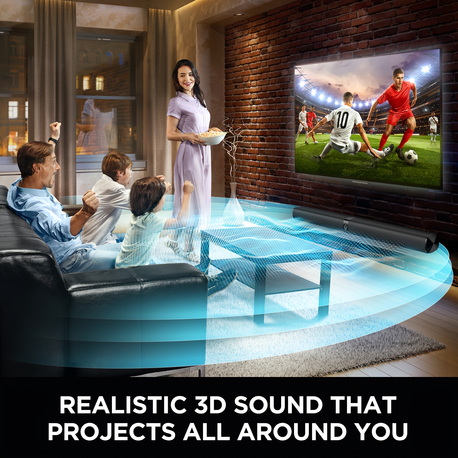 Звукова лента за Smart TV 2-в-1 с дълбок бас и безжична връзка - Image 3