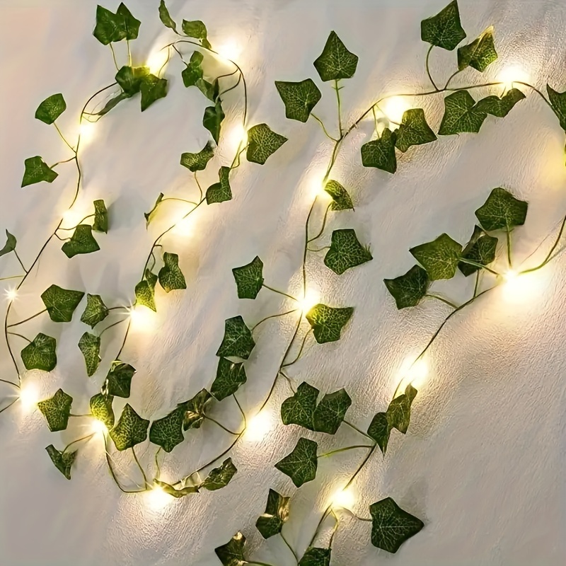 Слънчева гирлянда с изкуствен бръшлян – 50 LED светлини - Image 7