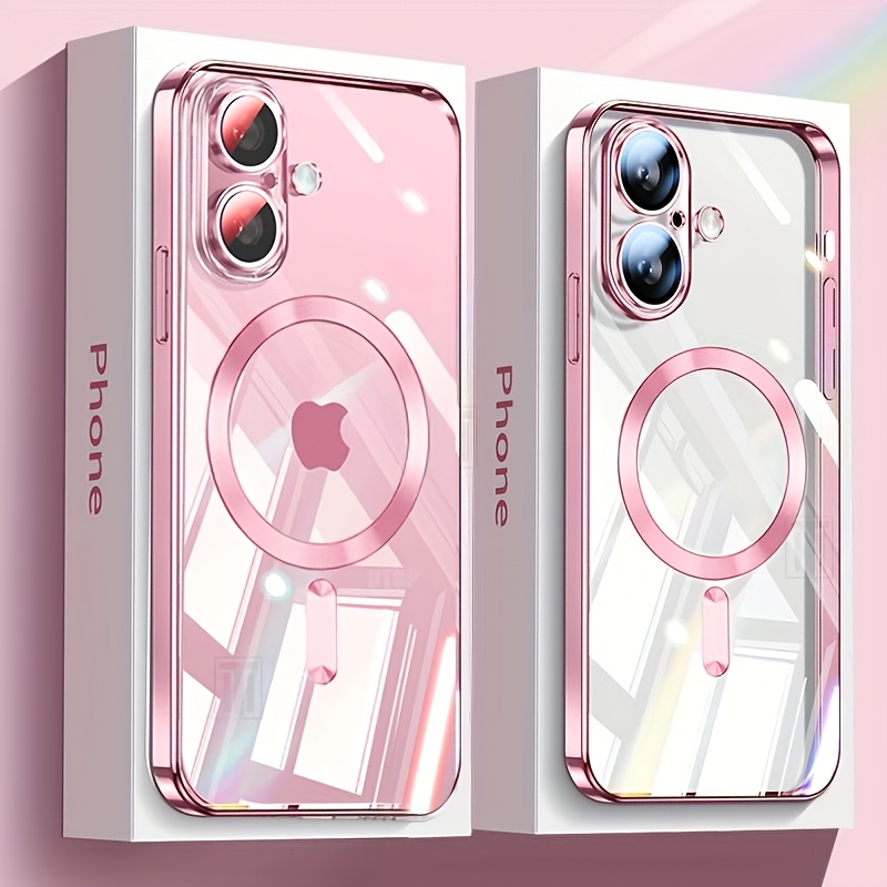 Луксозен TPU кейс за iPhone – Магнитен безжичен заряд, удароустойчив, прозрачен - Image 2
