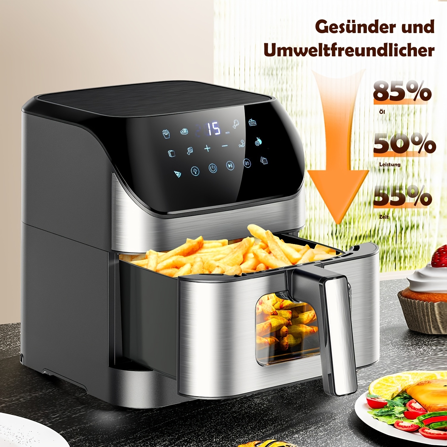 Air Fryer 8.5L Kehot - Дигитален Въздушен Фритюрник 1500W от Неръждаема Стомана - Image 4