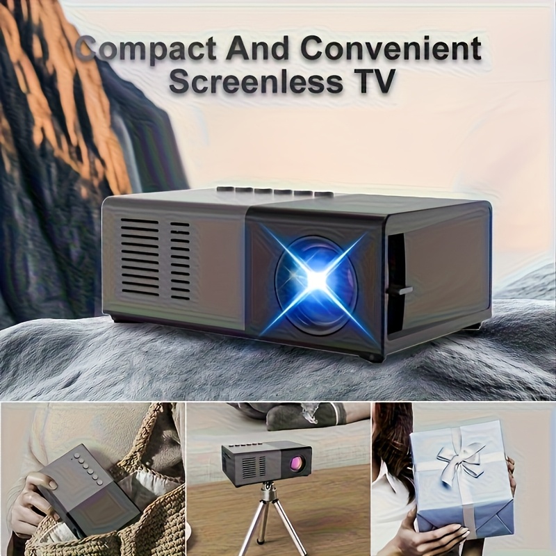 Преносим домашен кино проектор – съвместим с USB/SD/AV/HDTV, идеален за къмпинг и филми у дома - Image 9