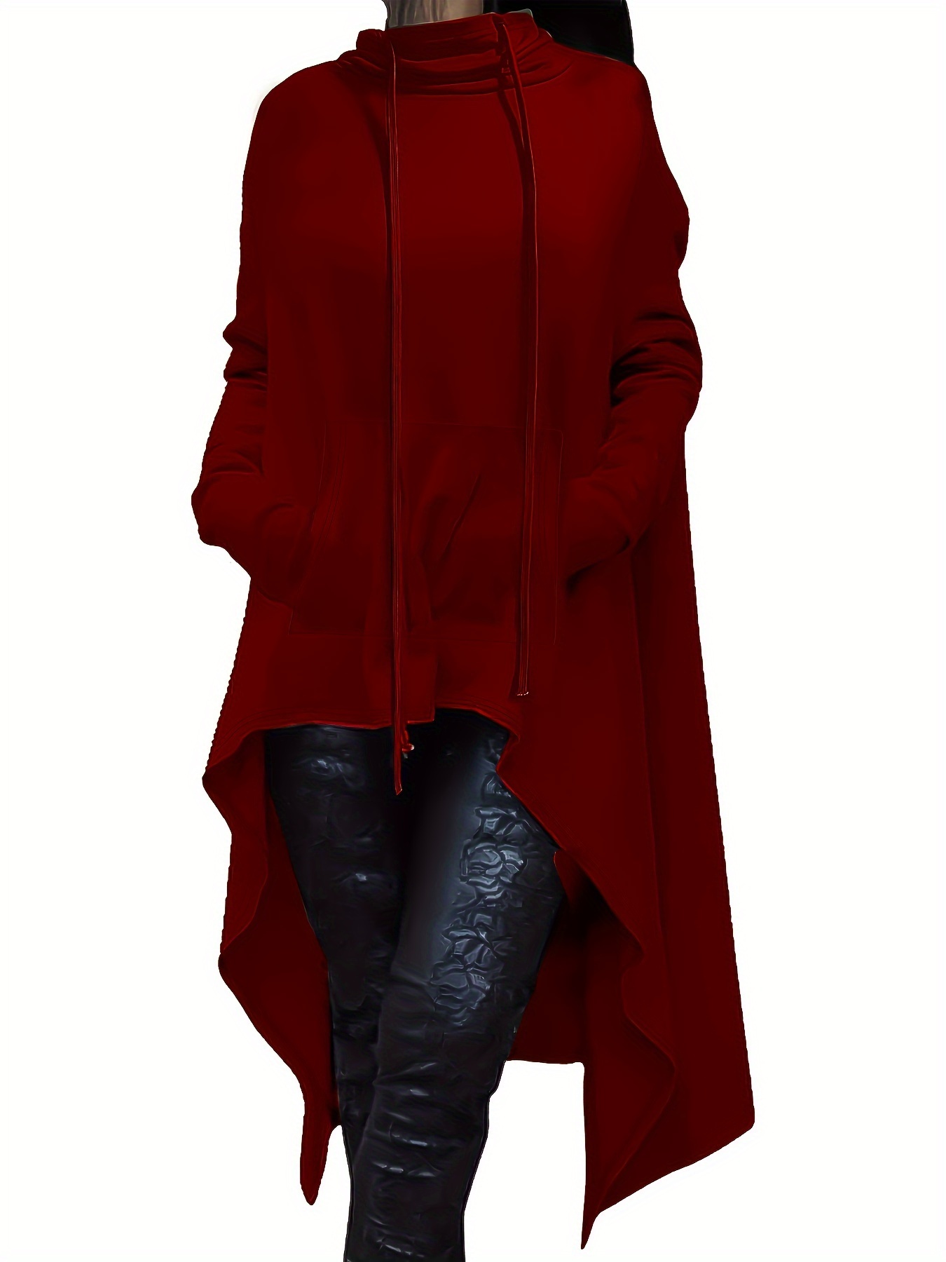 Oversize дамски суичър – топъл модел с дълъг ръкав и висока яка - Image 6