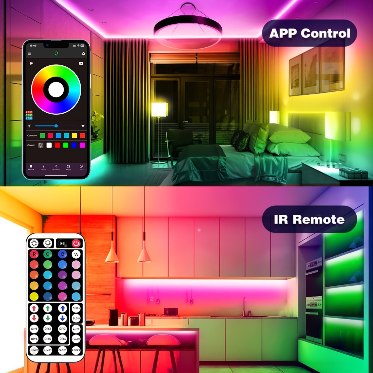 Смарт RGB LED лента NBBUFF – 16 милиона цвята, таймер, сцени и управление чрез приложение - Image 6