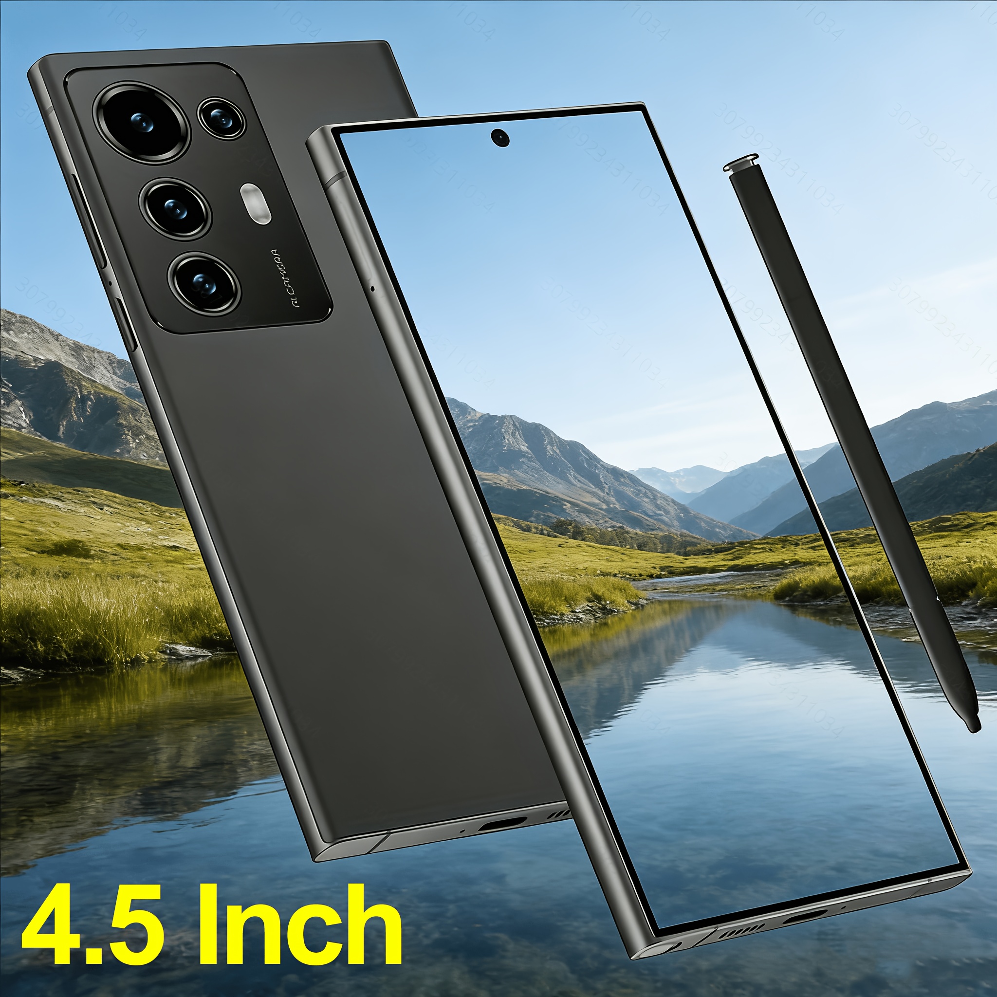 2026 Android смартфон 4.5" HD - Dual SIM, 4GB RAM, 64GB памет, стилус, Type-C, Wi-Fi, слушалки и ръководство включен