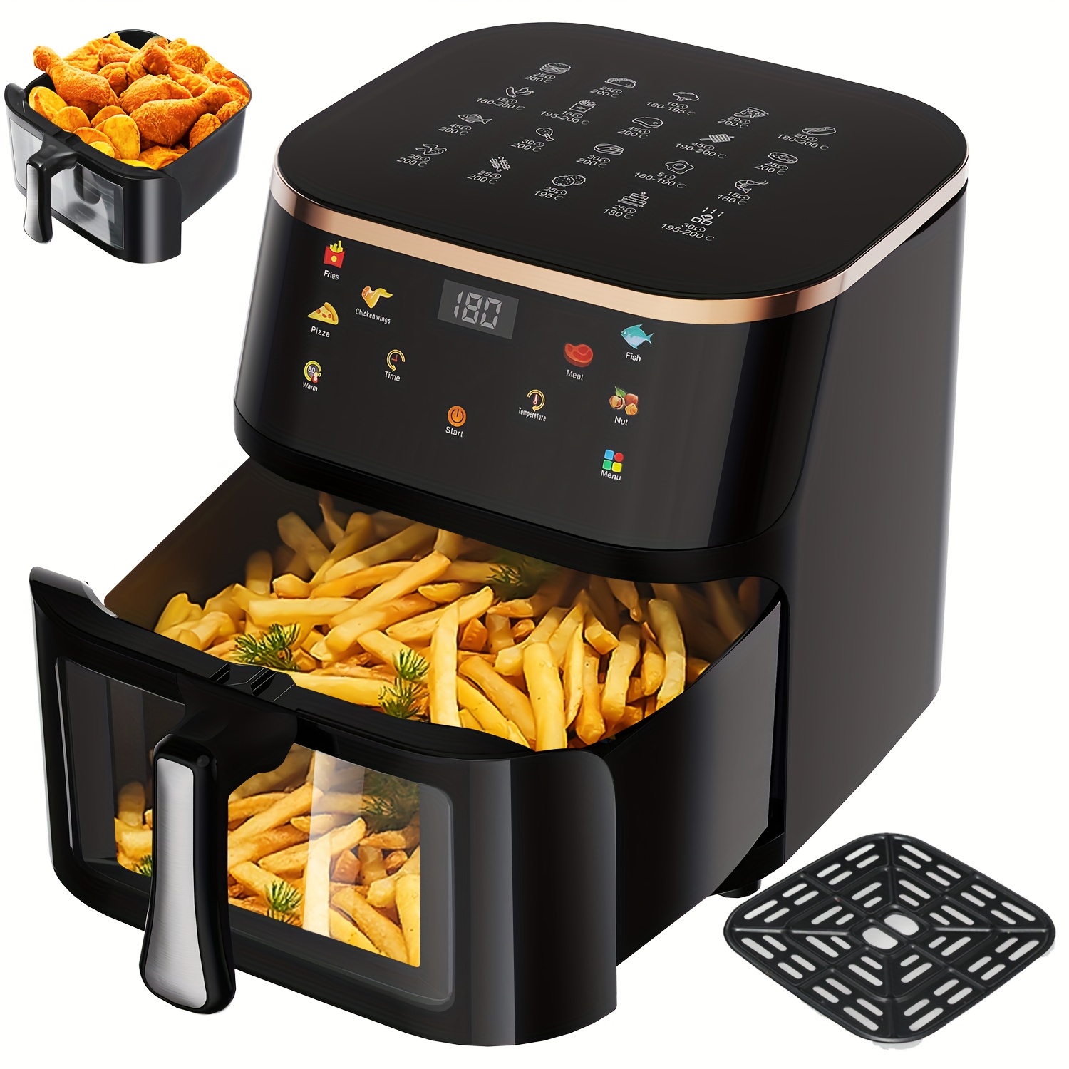 Фритюрник с горещ въздух 10.5 литра 1800W – енергоспестяваща air fryer - Image 2