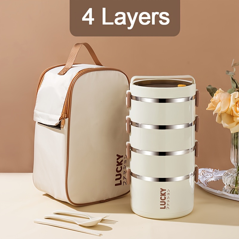 Кутия за Обяд от Неръждаема Стомана с Чанта – Изолирана Lunch Box за Училище и Работа - Image 5